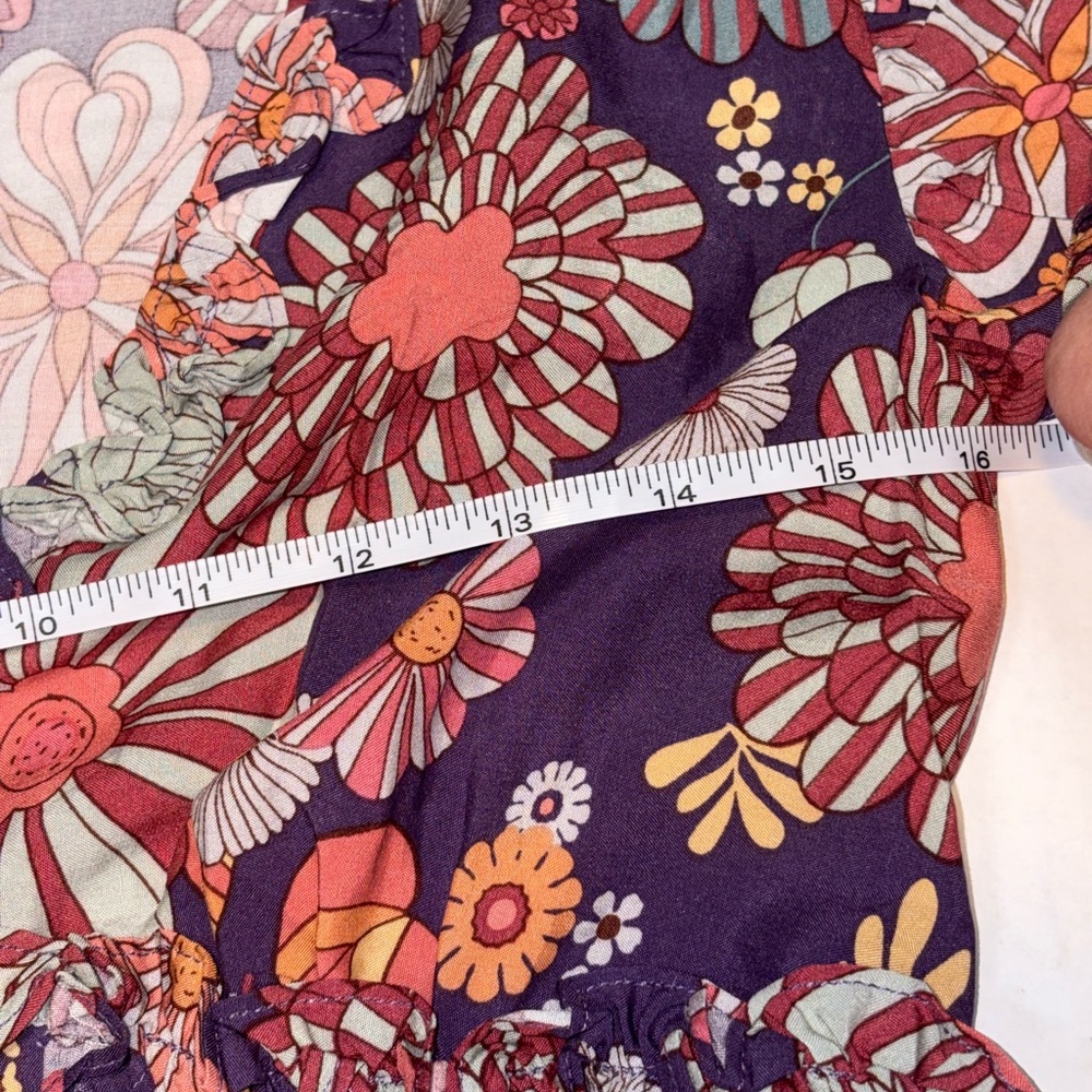 Boho Floral Tiered Midi Dress - Purple Floral - Picture 7 of 12